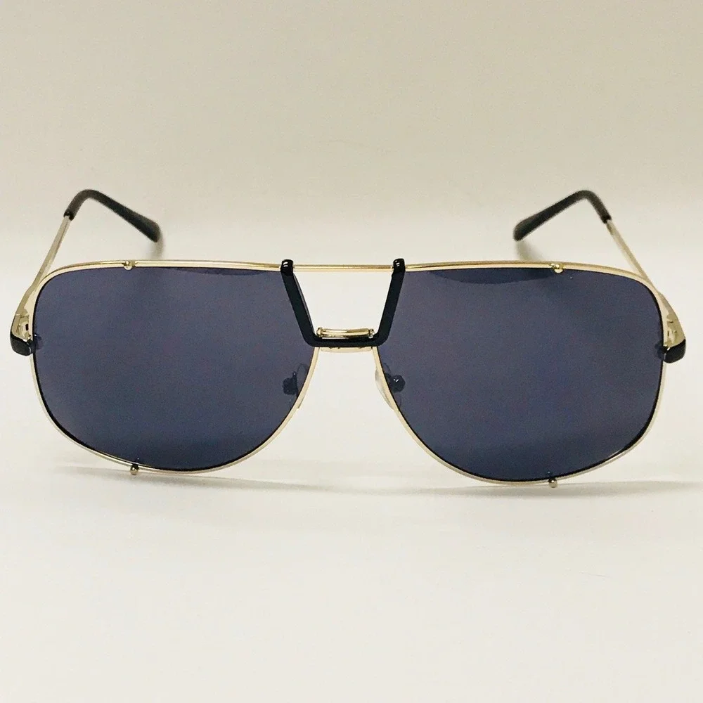 Men Sunglasses Gold Frame Black Lens Fashion Sun Glasses Classic Street Wear New